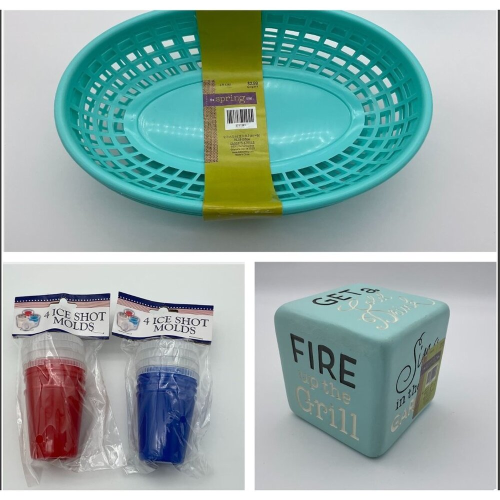 Hobby Lobby Set of 8 Serving Baskets & Ice Shot Molds & Activity Cube NWT